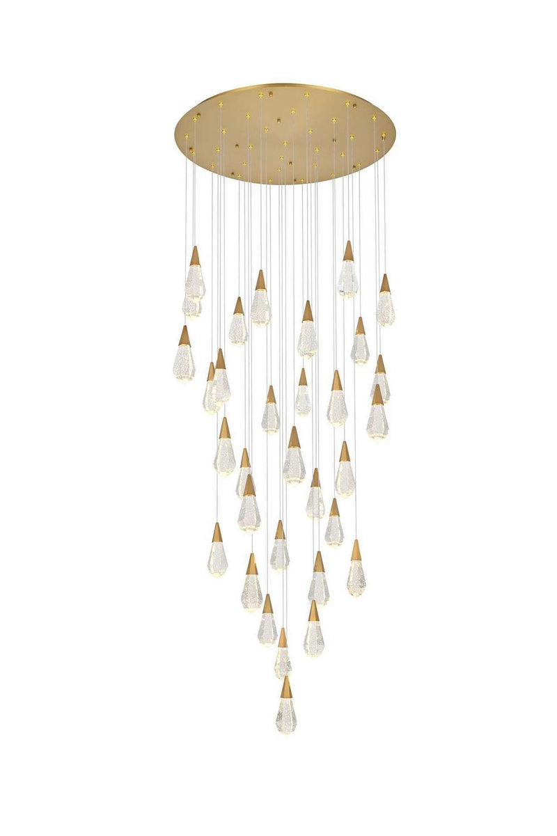Elegant Lighting 1013G42SG-02CR LED Chandelier, Satin Gold