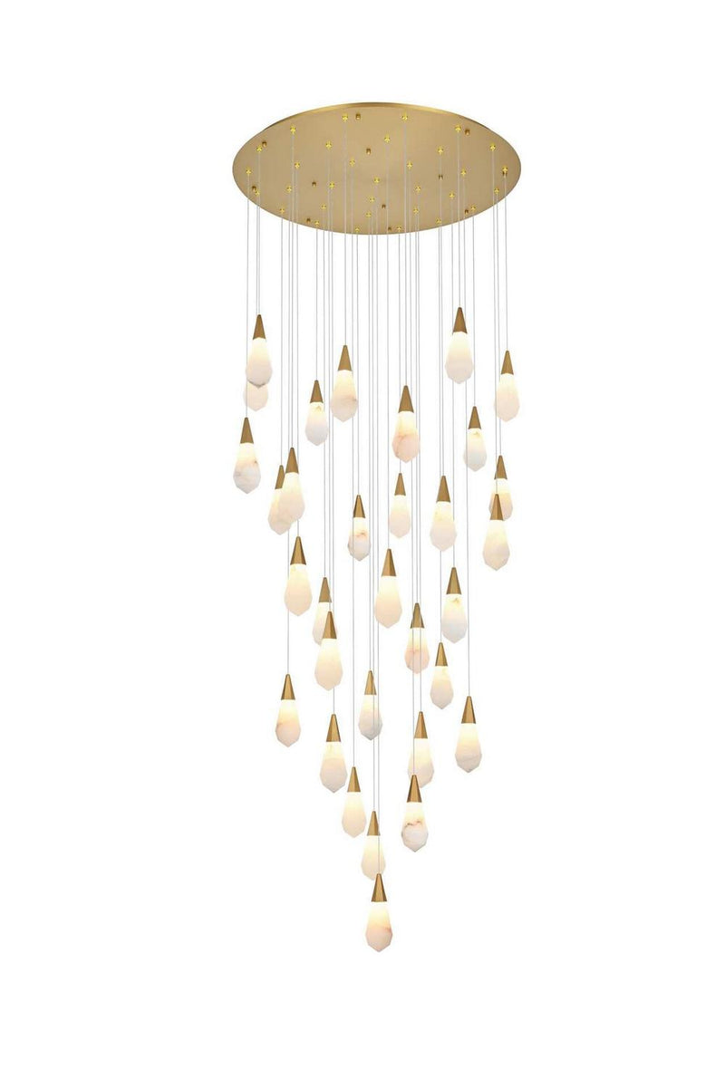 Elegant Lighting 1013G42SG-22ST LED Chandelier, Satin Gold