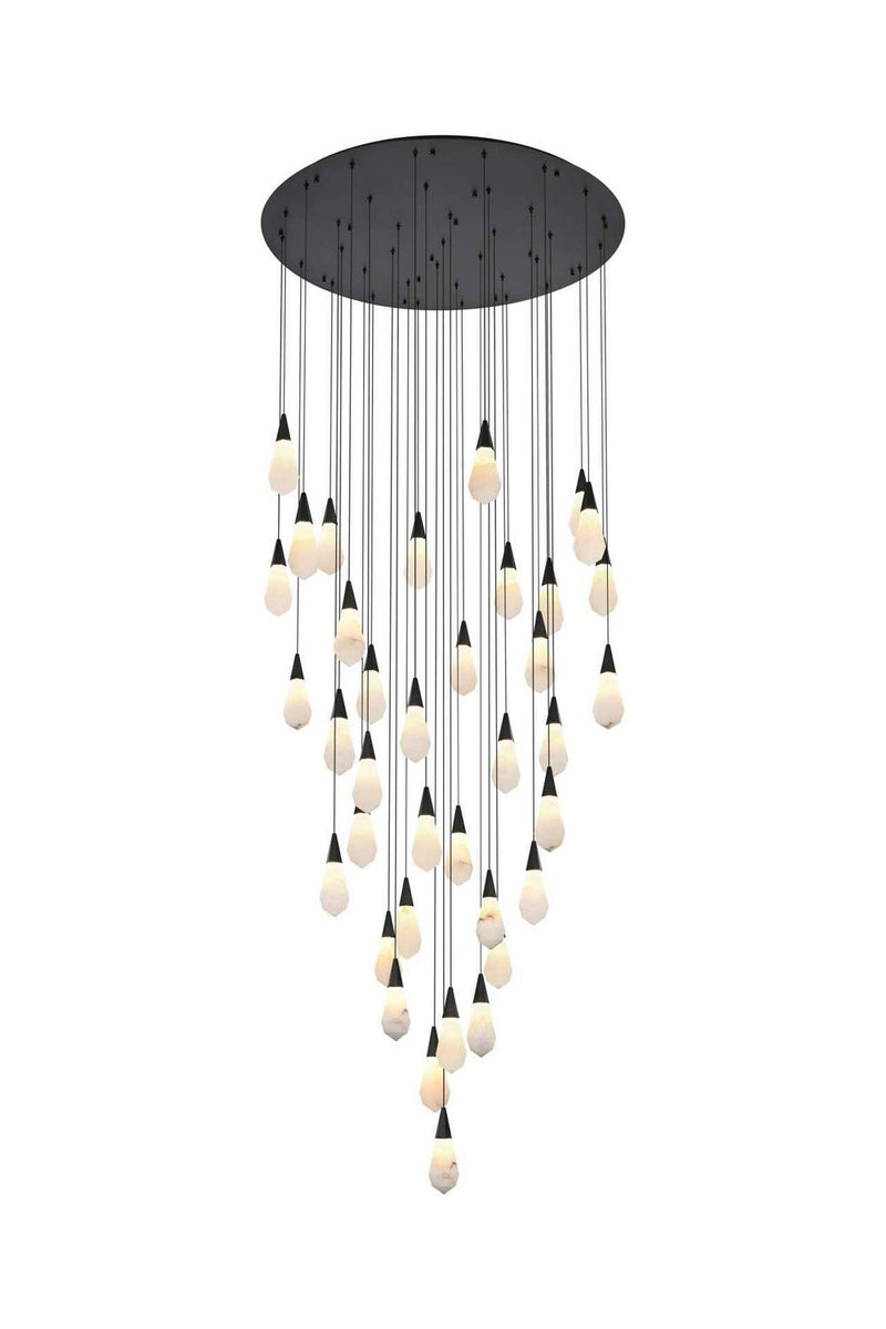 Elegant Lighting 1013G48BK-22ST LED Chandelier, Black