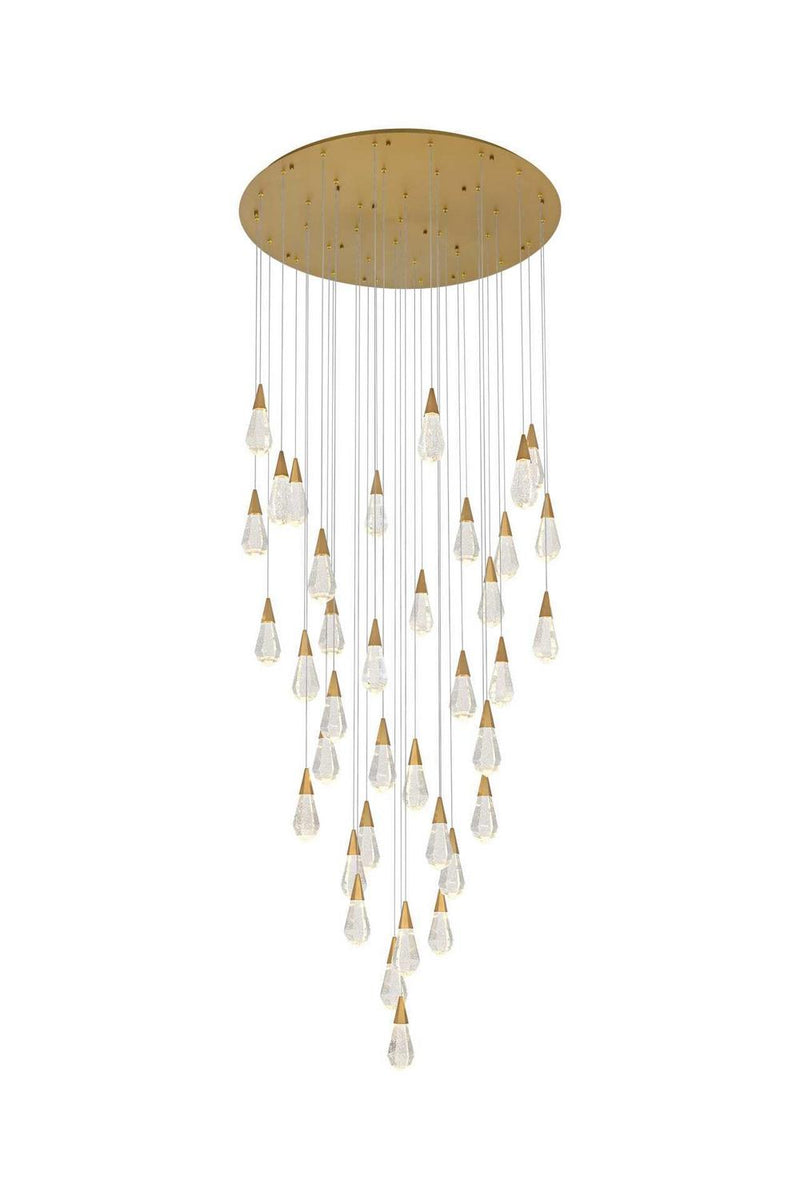 Elegant Lighting 1013G48SG-02CR LED Chandelier, Satin Gold