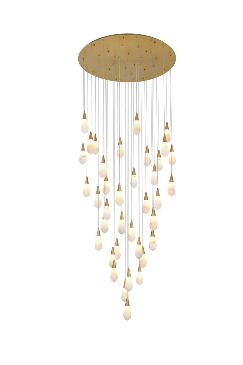 Elegant Lighting 1013G48SG-22ST LED Chandelier, Satin Gold