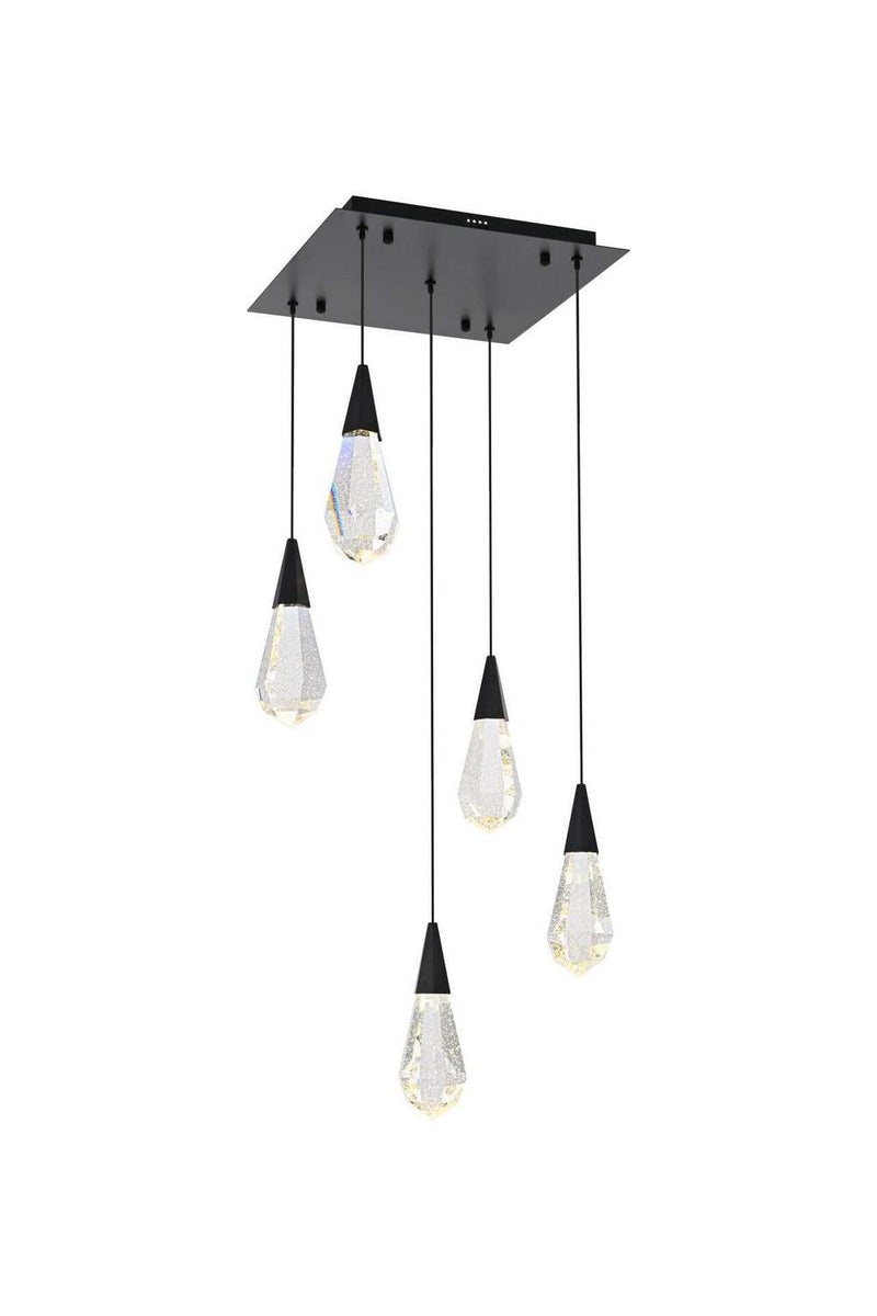 Elegant Lighting 1013S16BK-02CR LED Pendant, Black