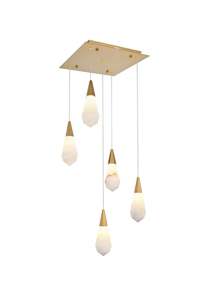 Elegant Lighting 1013S16SG-22ST LED Pendant, Satin Gold