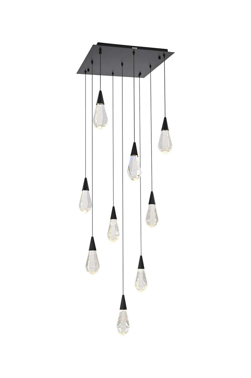 Elegant Lighting 1013S20BK-02CR LED Pendant, Black