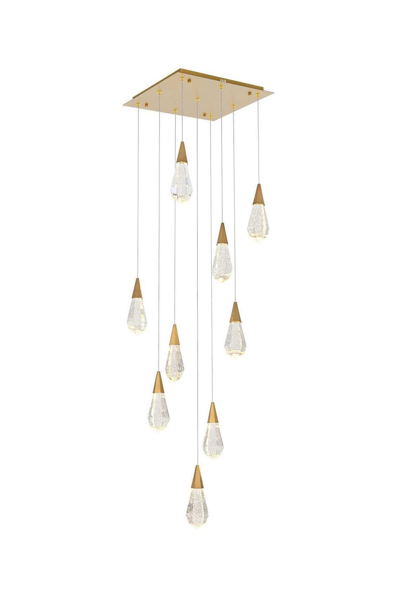 Elegant Lighting 1013S20SG-02CR LED Pendant, Satin Gold
