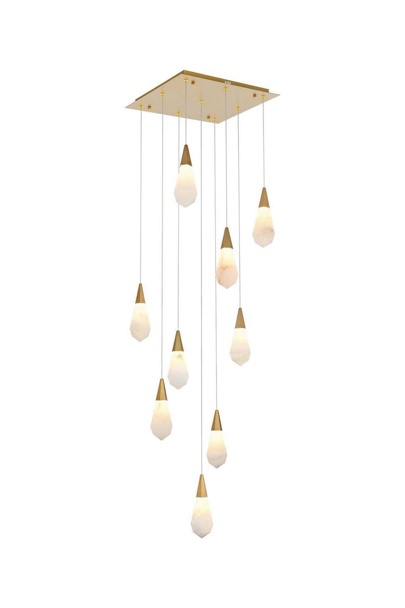 Elegant Lighting 1013S20SG-22ST LED Pendant, Satin Gold