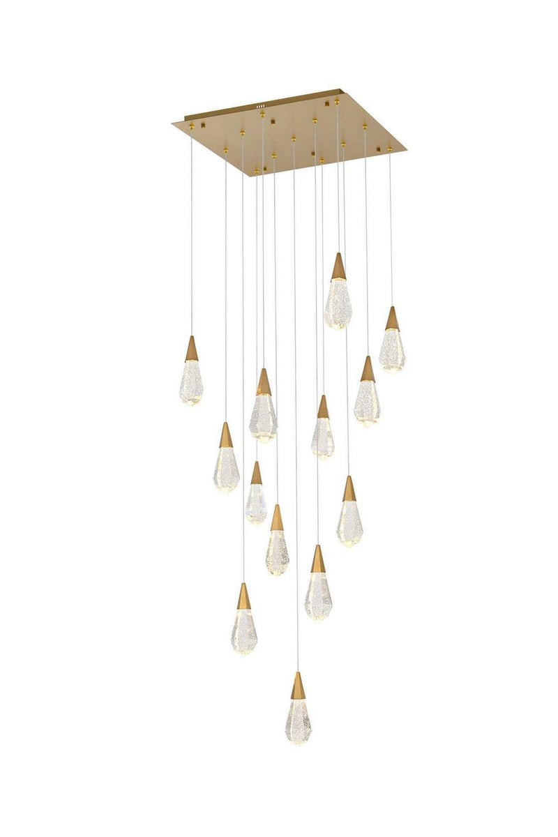 Elegant Lighting 1013S26SG-02CR LED Pendant, Satin Gold