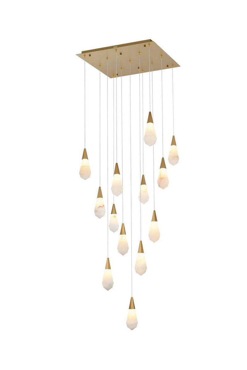 Elegant Lighting 1013S26SG-22ST LED Pendant, Satin Gold
