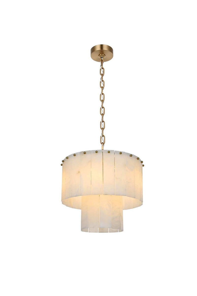 Elegant Lighting 1015D16SG-33ST Six Light Chandelier, Satin Gold