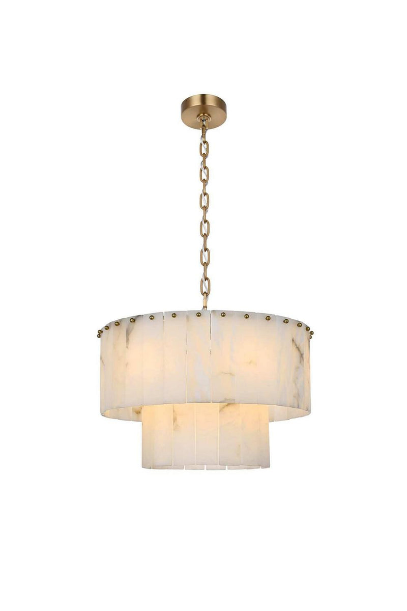 Elegant Lighting 1015D20SG-33ST Nine Light Chandelier, Satin Gold