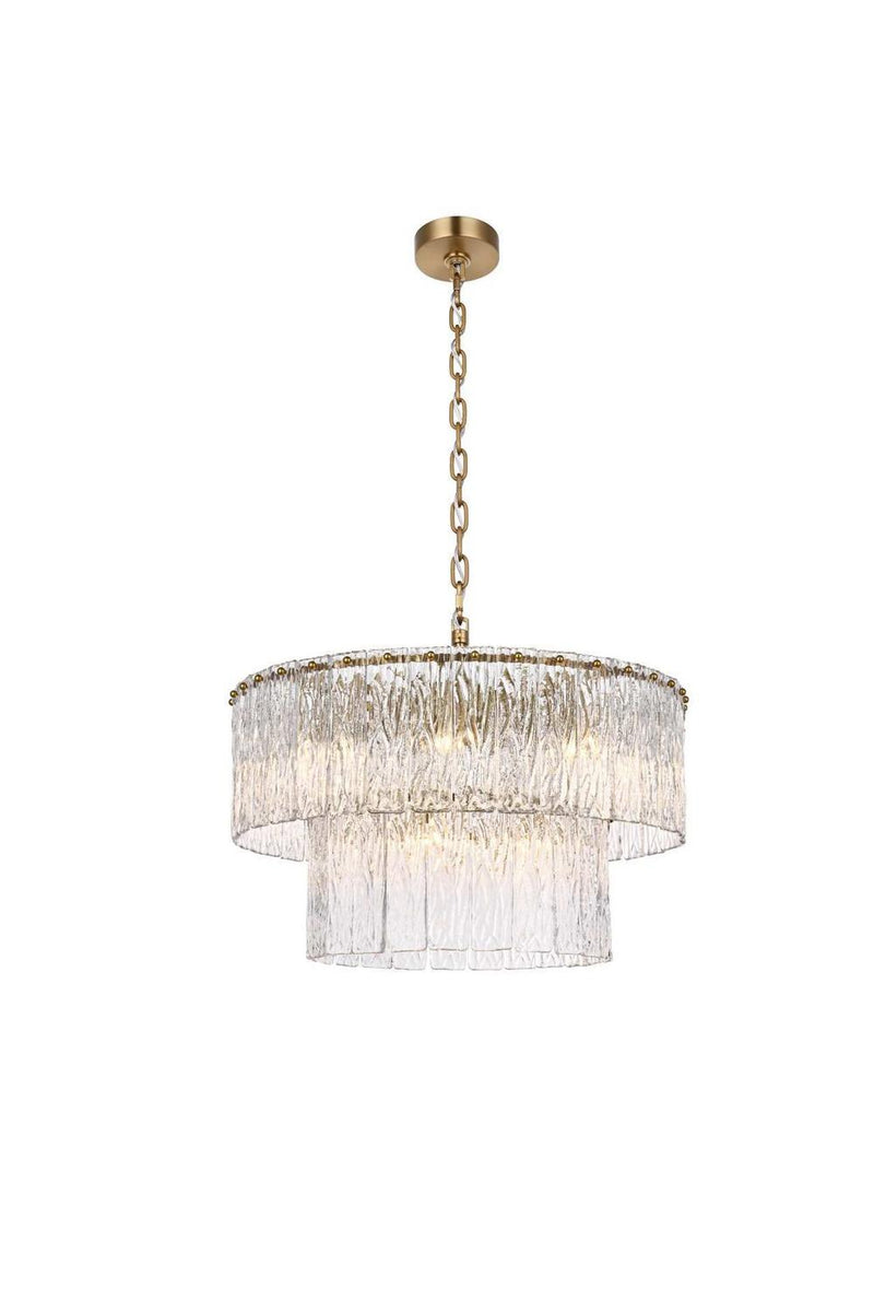 Elegant Lighting 1015D24SG-03GL 12 Light Chandelier, Satin Gold