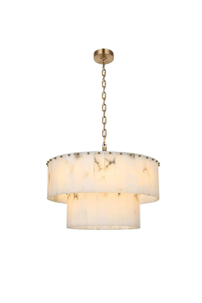 Elegant Lighting 1015D24SG-33ST 12 Light Chandelier, Satin Gold