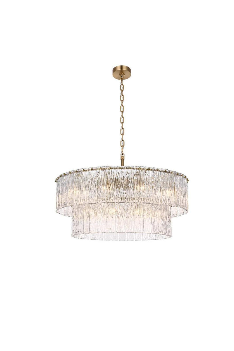 Elegant Lighting 1015D32L2SG-03GL 18 Light Chandelier, Satin Gold