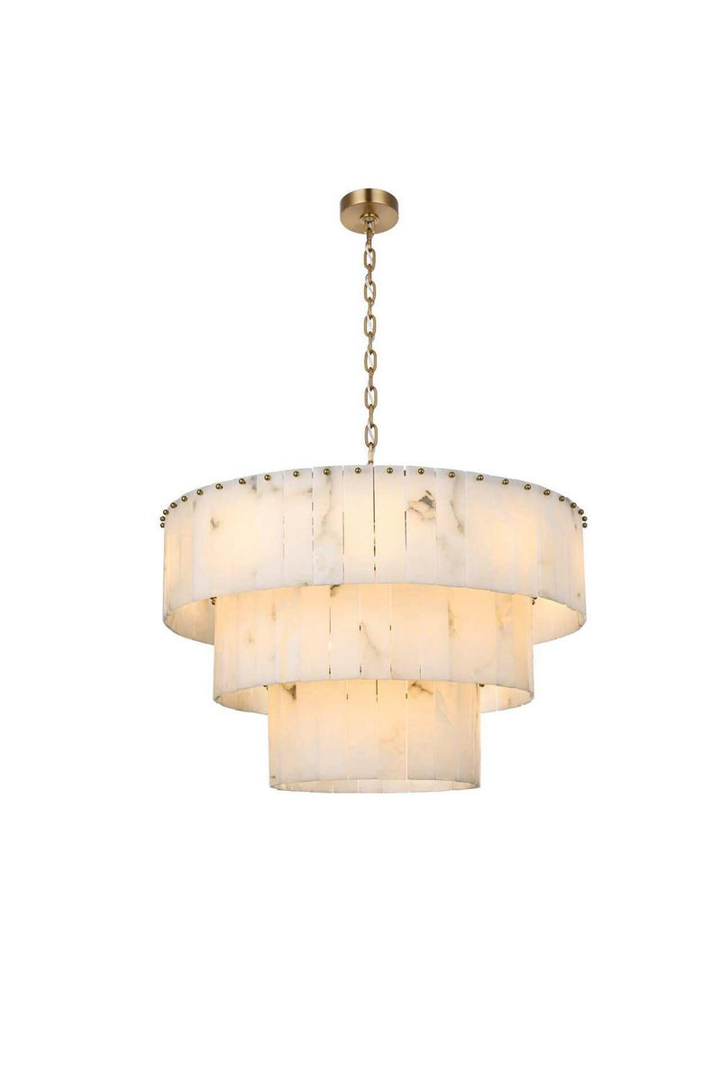 Elegant Lighting 1015D32L3SG-33ST 22 Light Chandelier, Satin Gold