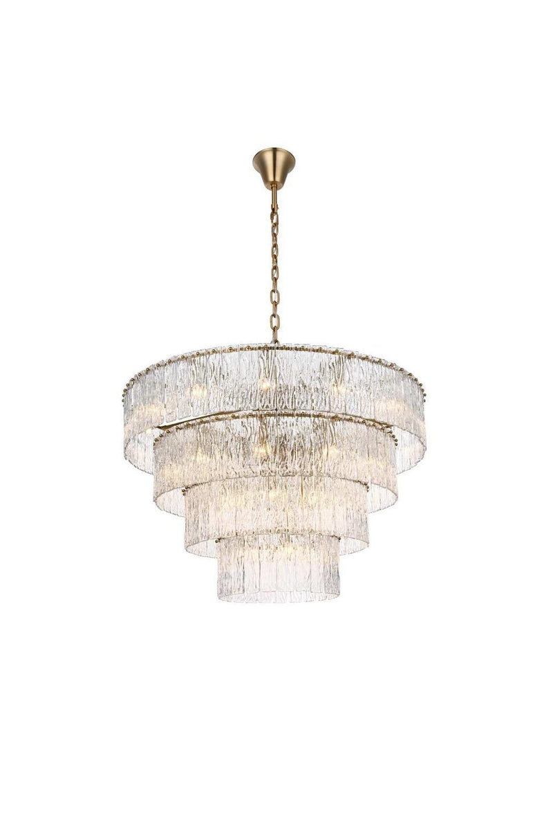 Elegant Lighting 1015D40SG-03GL 34 Light Chandelier, Satin Gold