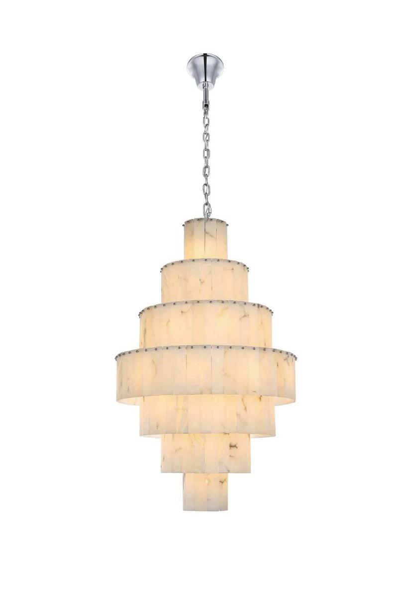 Elegant Lighting 1015G32C-33ST 37 Light Chandelier, Chrome