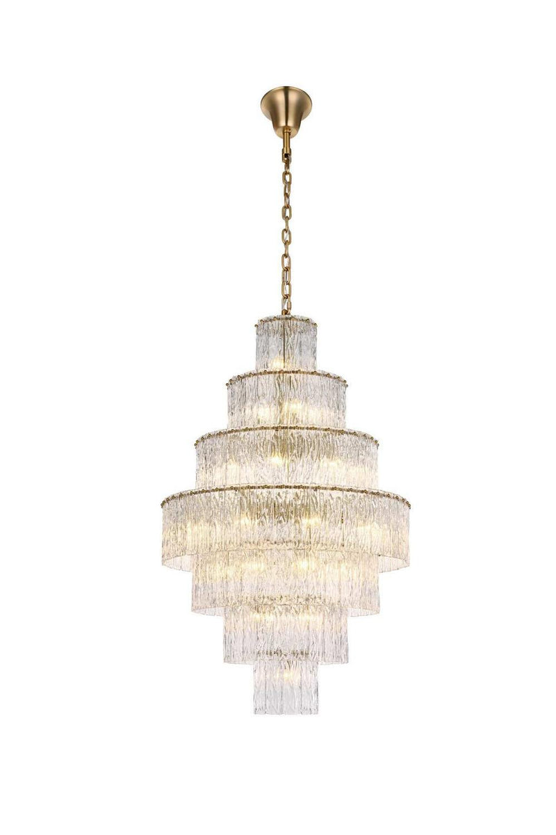 Elegant Lighting 1015G32SG-03GL 37 Light Chandelier, Satin Gold