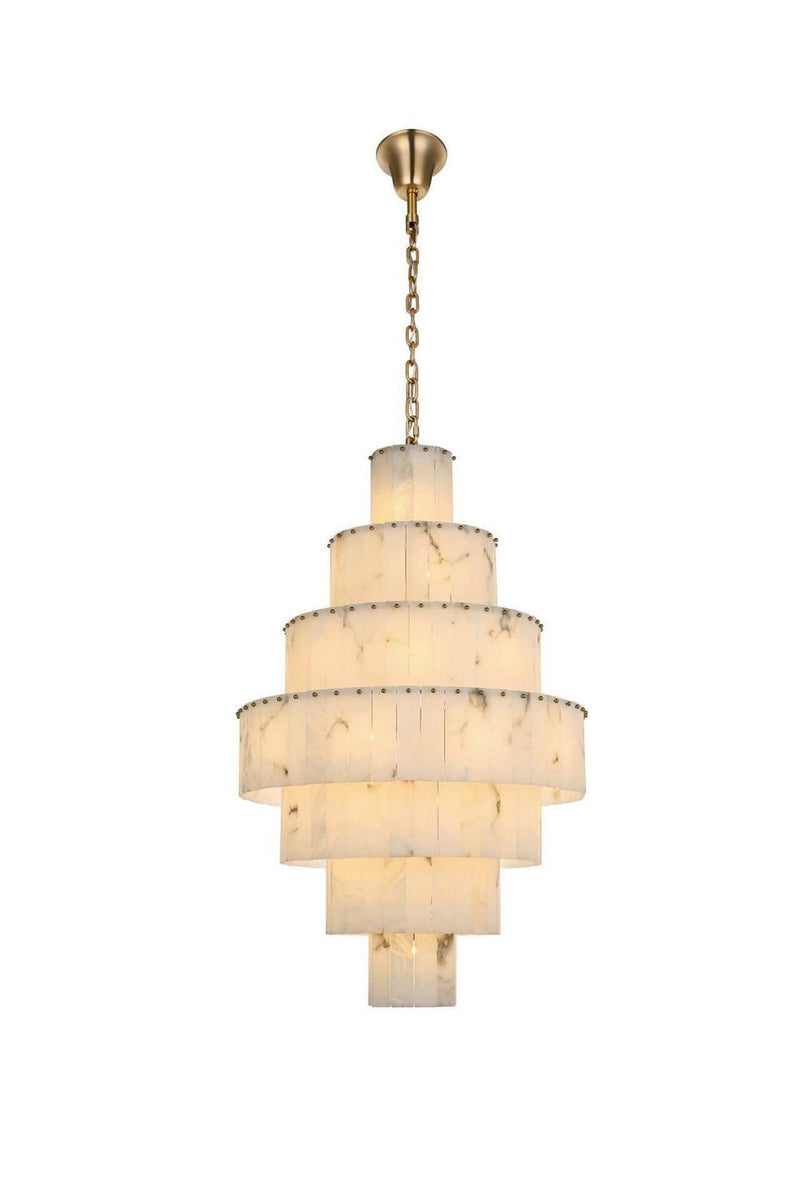 Elegant Lighting 1015G32SG-33ST 37 Light Chandelier, Satin Gold
