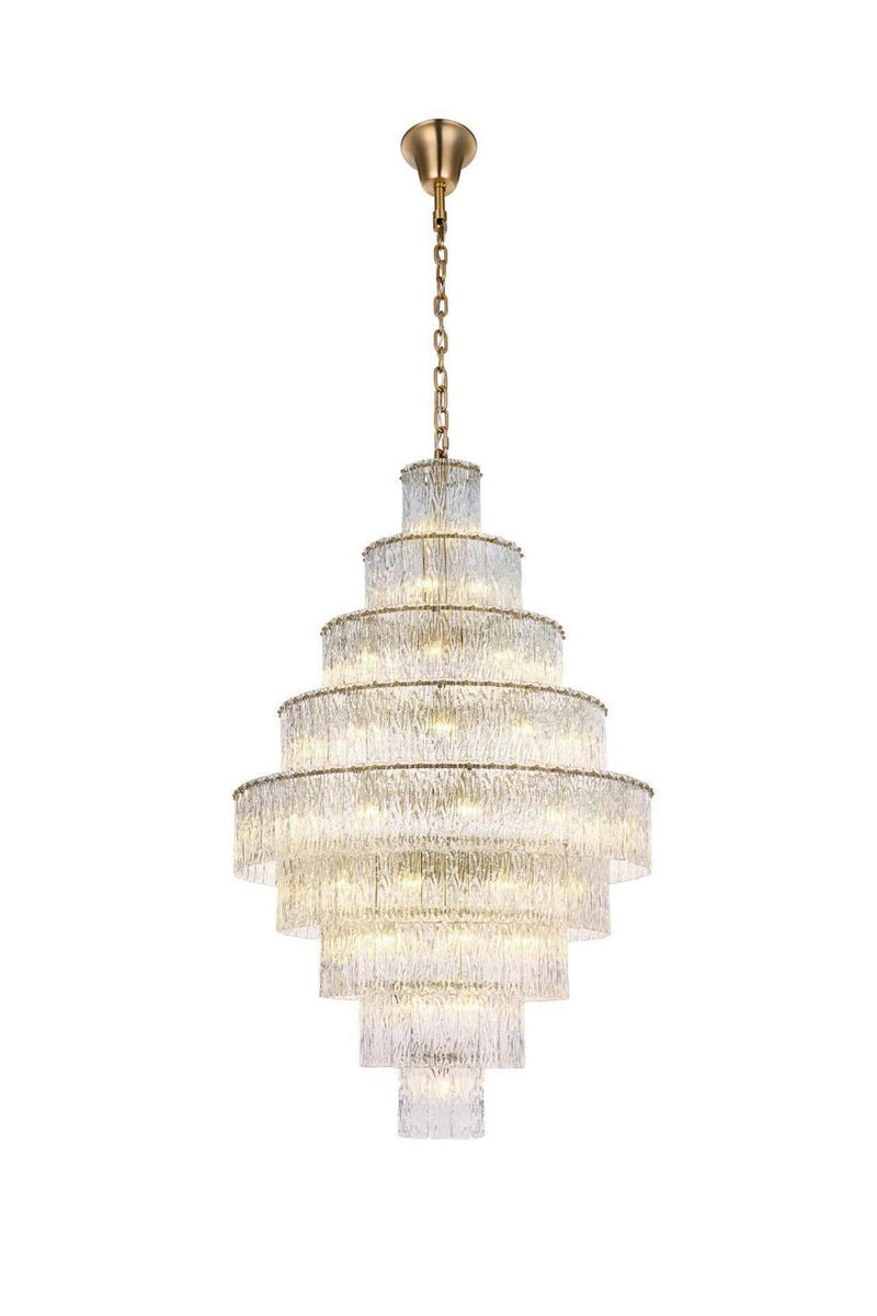 Elegant Lighting 1015G40SG-03GL 59 Light Chandelier, Satin Gold