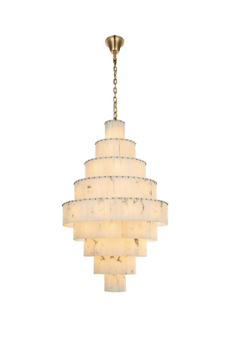 Elegant Lighting 1015G40SG-33ST 59 Light Chandelier, Satin Gold