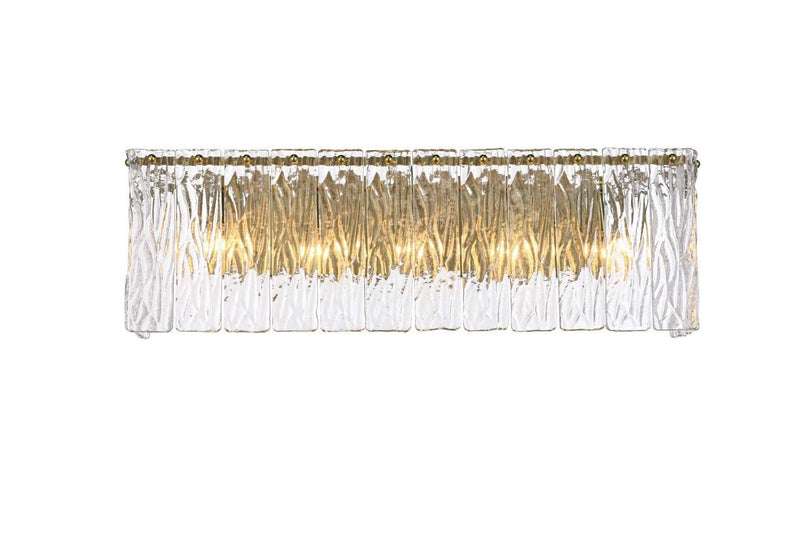 Elegant Lighting 1015W24SG-03GL Five Light Wall Sconce, Satin Gold