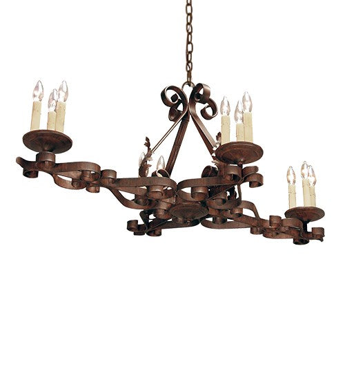 Meyda Tiffany 116869 12 Light Chandelier, Rustic Iron
