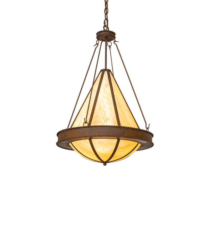 Meyda Tiffany 291114 Six Light Pendant, Rustic Iron