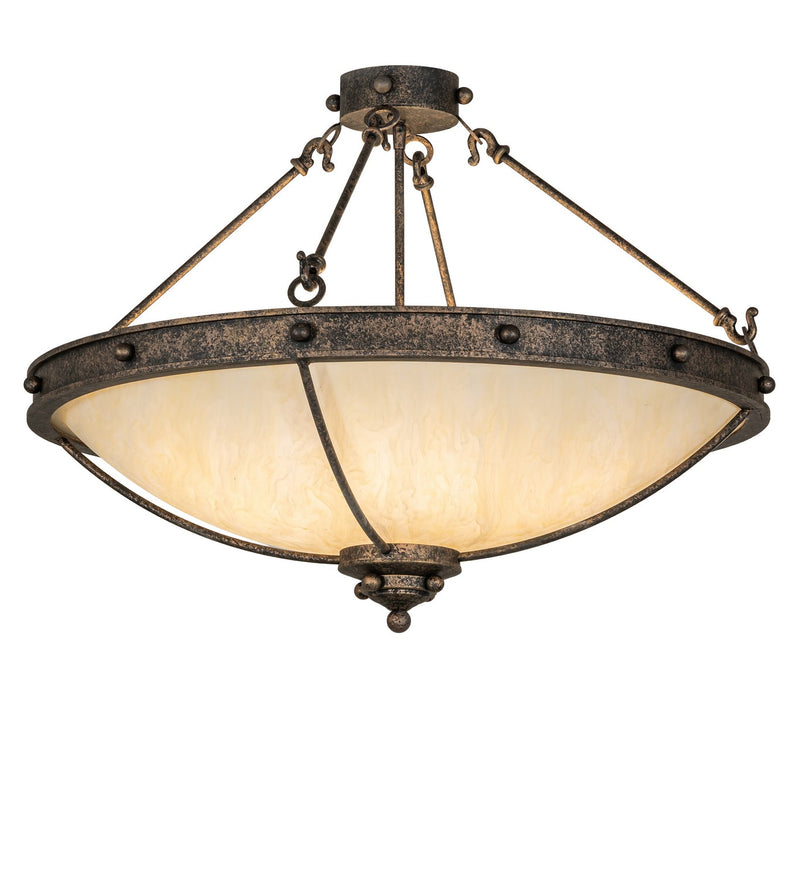 Meyda Tiffany 291253 Six Light Semi-Flush Mount, English Bronze