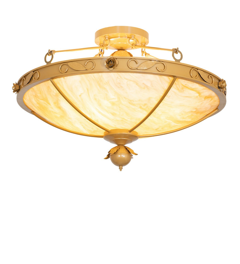 Meyda Tiffany 291540 Five Light Semi-Flush Mount, Sahara Gold