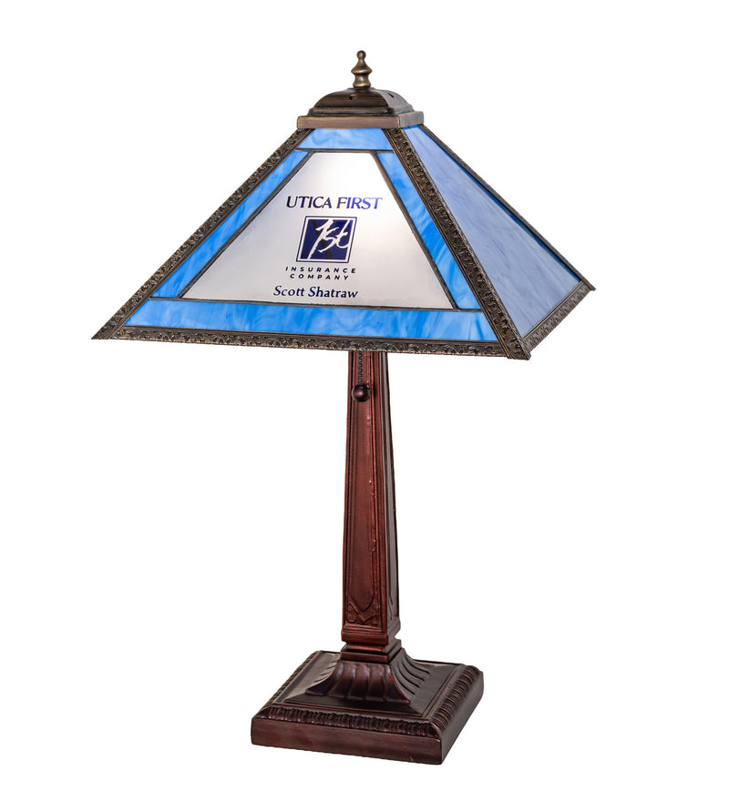 Meyda Tiffany 292428 One Light Table Lamp, Highlighted Craftsman Brown Mahogany Bronze/Hi-Lited Craftsman Brown