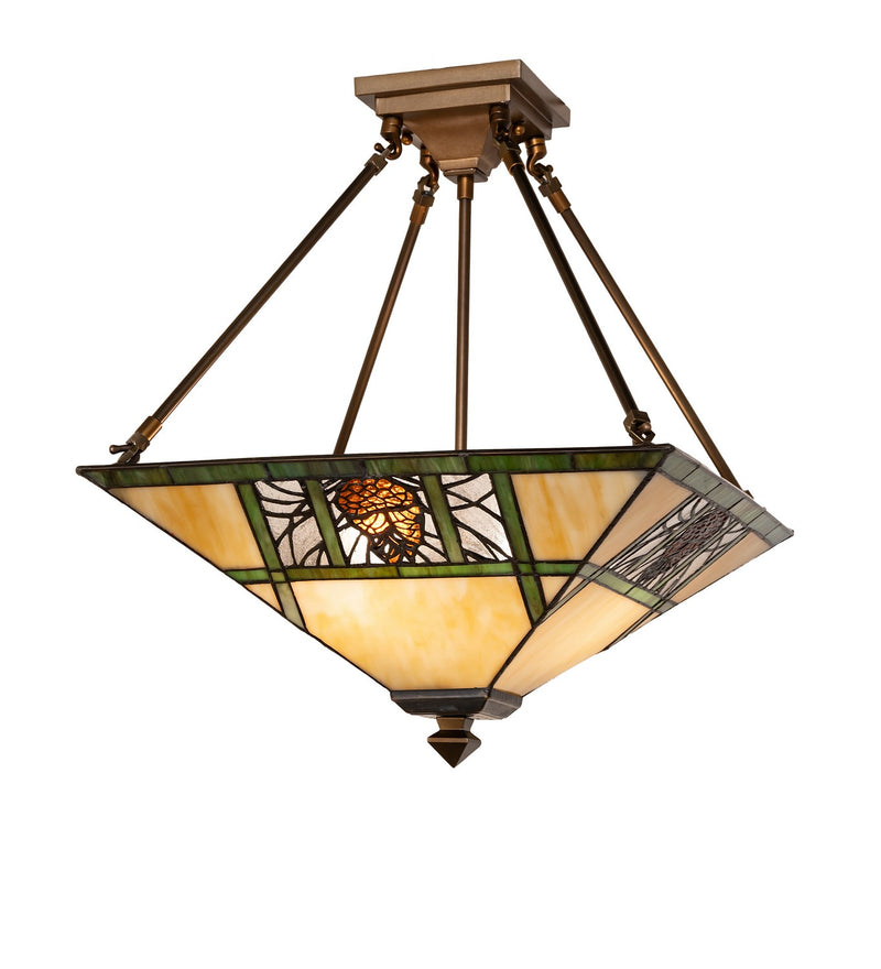 Meyda Tiffany 292694 Two Light Semi-Flush Mount, Antique Copper