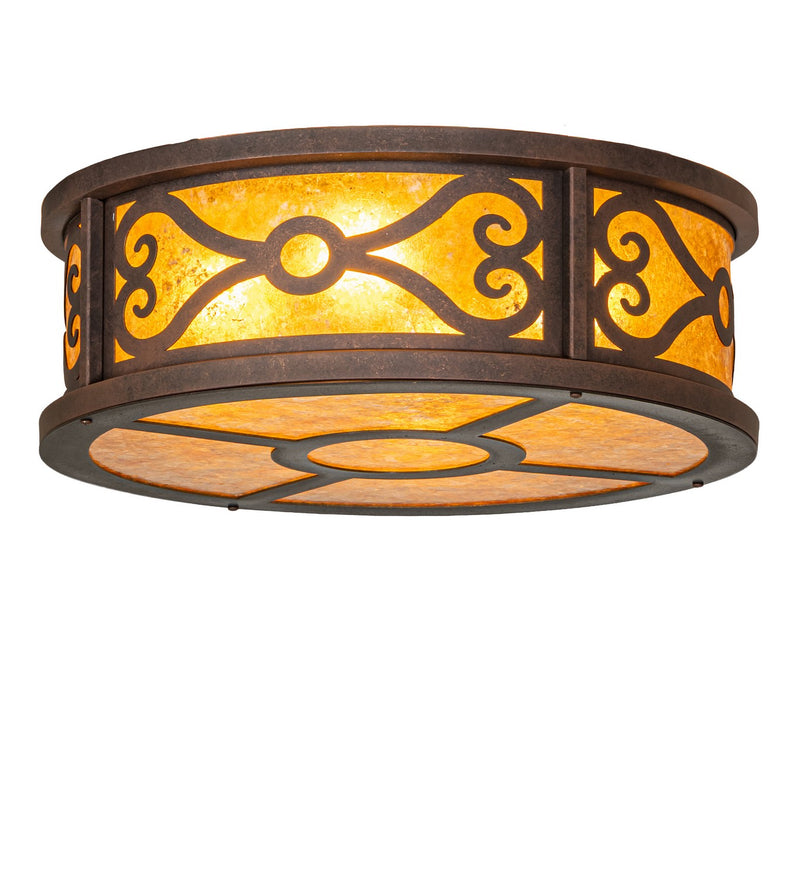 Meyda Tiffany 293313 Four Light Flush Mount, Antique Rust