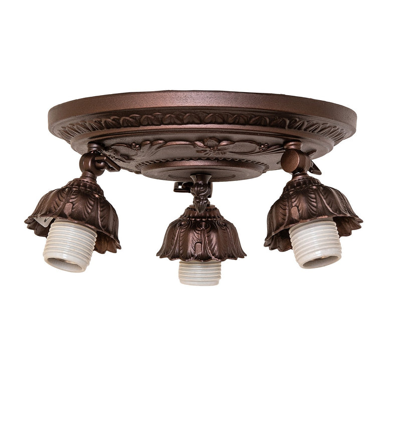 Meyda Tiffany 293391 Three Light Semi-Flush Mount Hardware, Mahogany Bronze