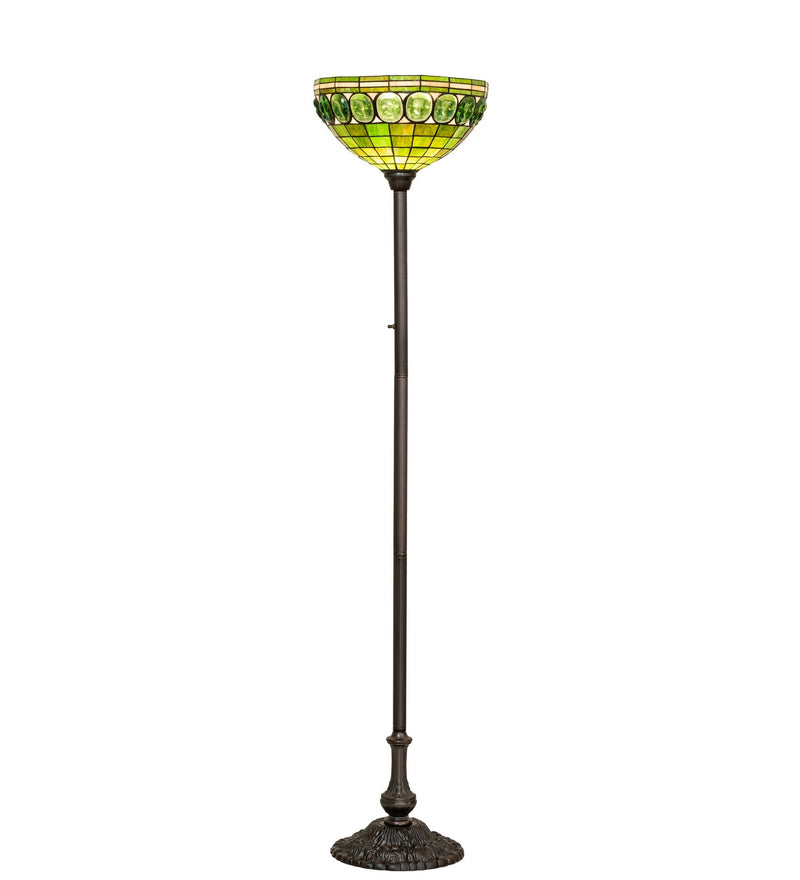 Meyda Tiffany 293458 One Light Torchiere, Mahogany Bronze
