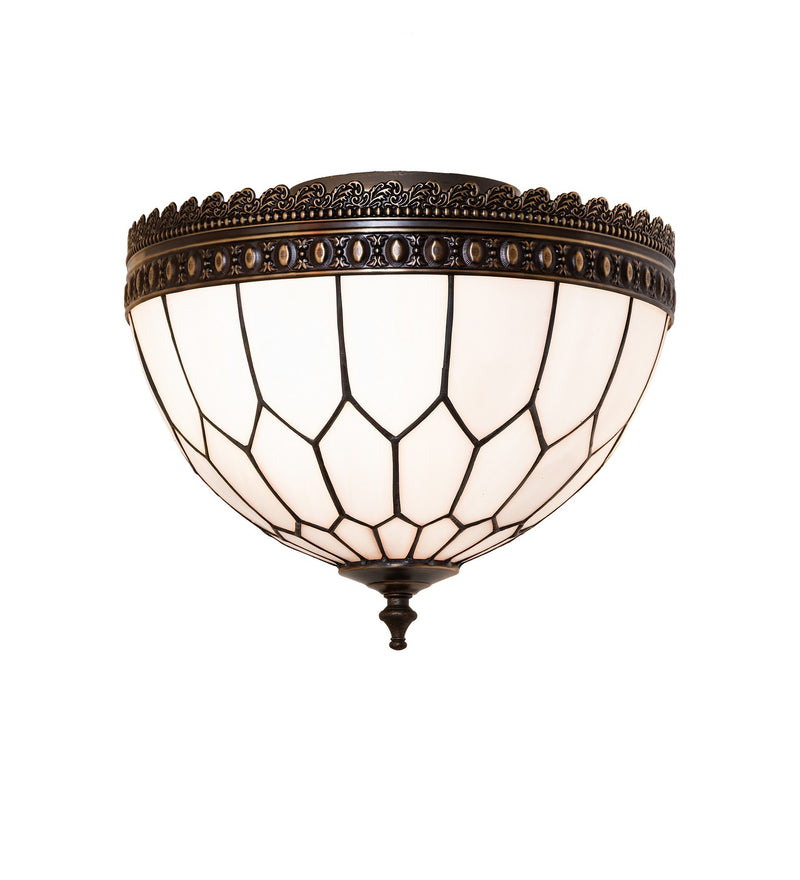 Meyda Tiffany 293738 Two Light Flush Mount, Hi-Lited Craftsman Brown Antique Brass Matte