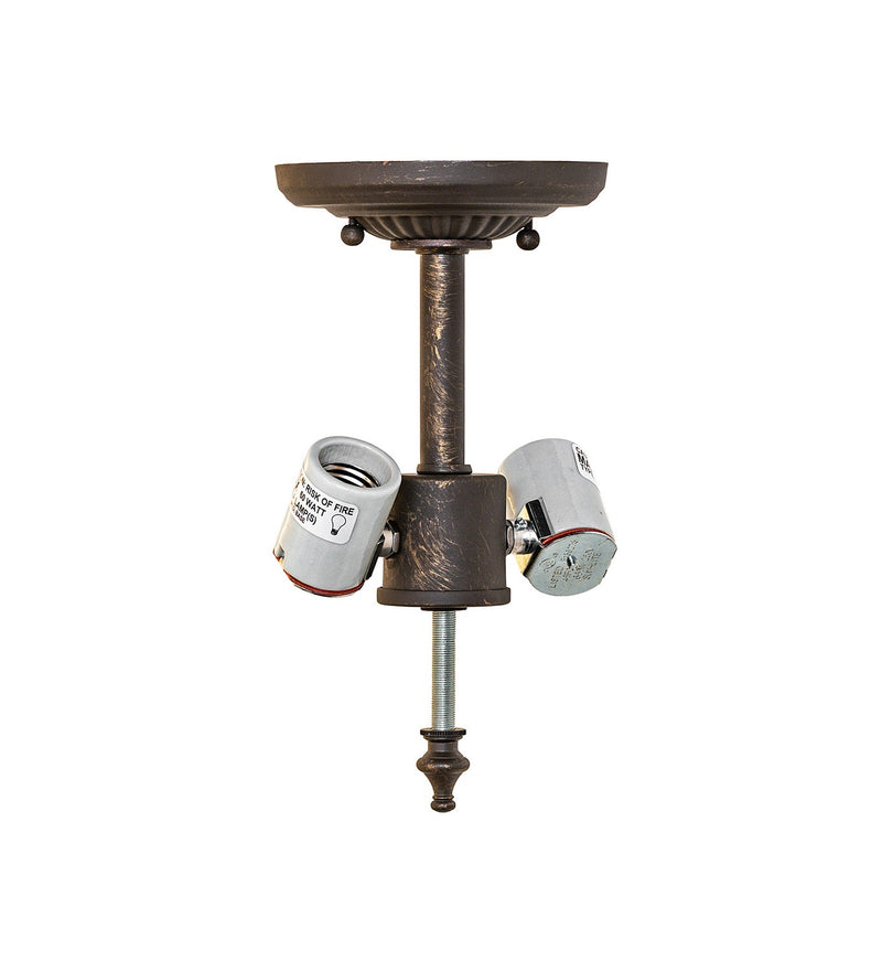 Meyda Tiffany 293737 Two Light Flush Mount Hardware, Antique Brass Matte