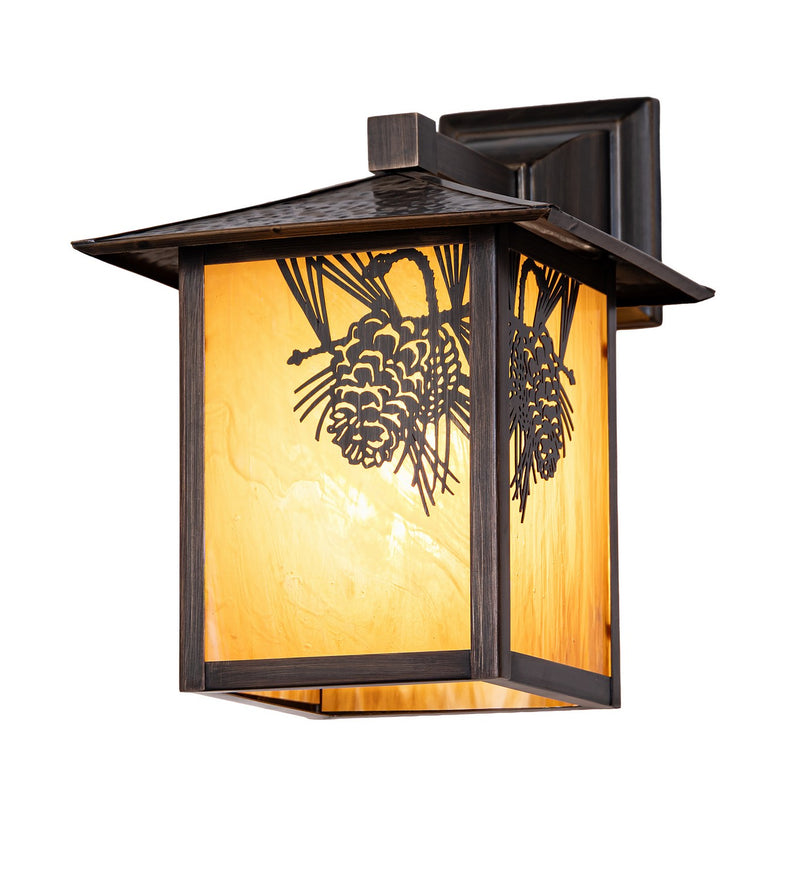Meyda Tiffany 293936 One Light Wall Sconce, Hi-Lited Craftsman Brown