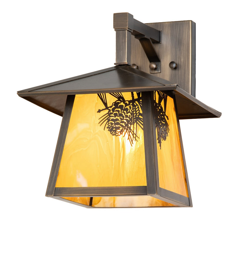 Meyda Tiffany 293940 One Light Wall Sconce, Hi-Lited Craftsman Brown