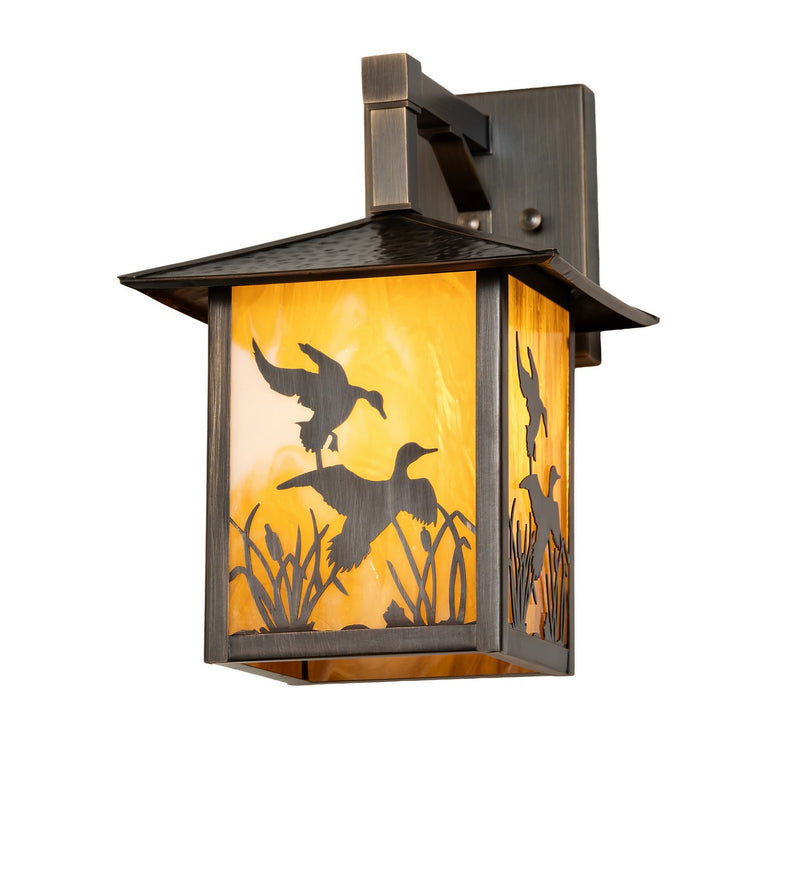 Meyda Tiffany 293934 One Light Wall Sconce, Hi-Lited Craftsman Brown