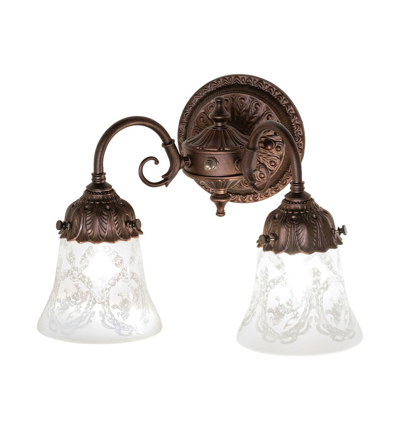 Meyda Tiffany 294017 Two Light Wall Sconce, Mahogany Bronze