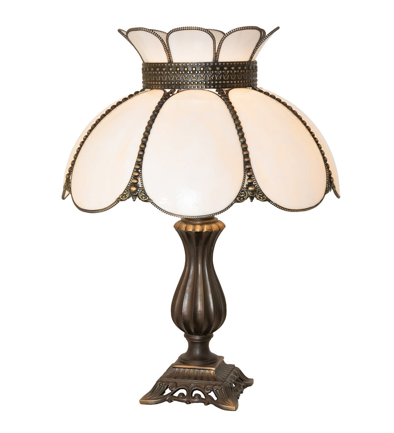 Meyda Tiffany 294401 One Light Table Lamp, Hi-Lited Craftsman Brown Antique Brass