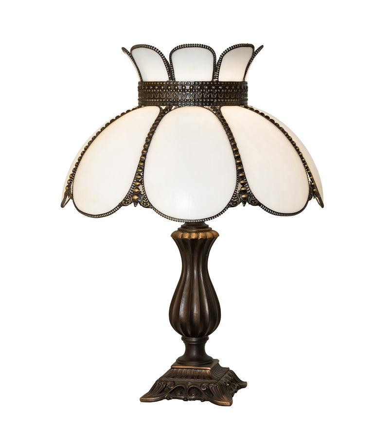 Meyda Tiffany 294402 One Light Table Lamp, Hi-Lited Craftsman Brown Antique Brass