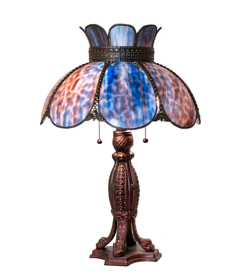 Meyda Tiffany 294476 Two Light Table Lamp, Hi-Lited Craftsman Brown Mahogany Bronze