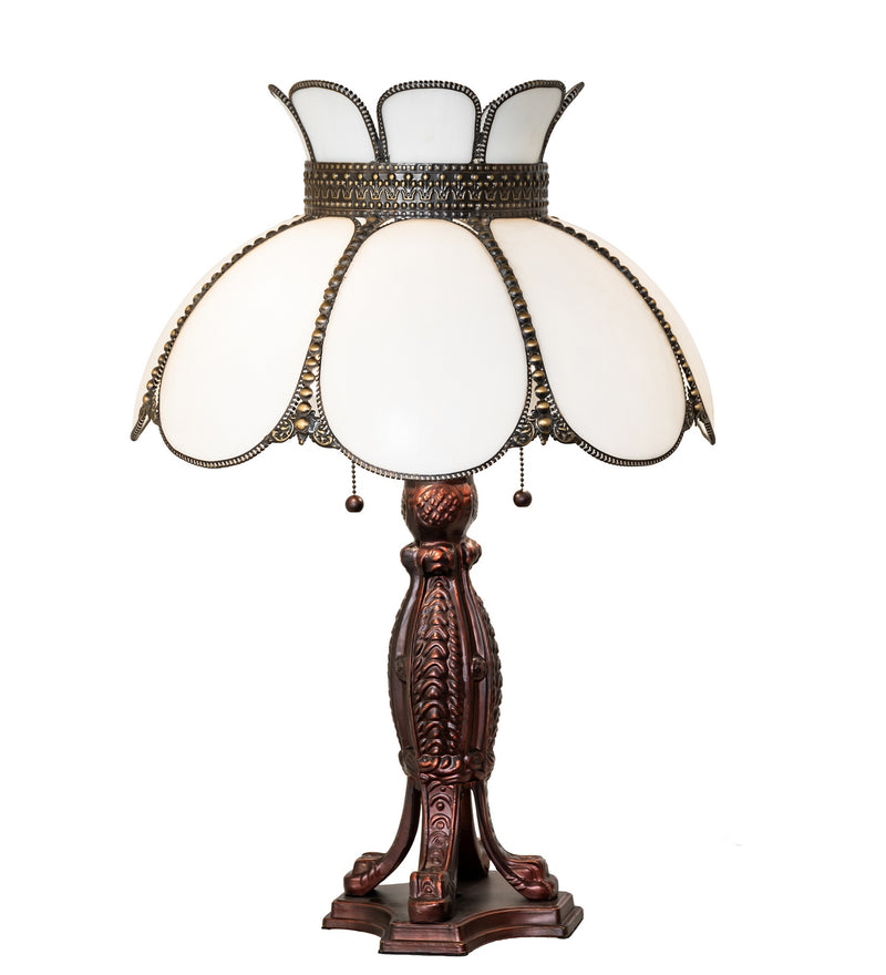Meyda Tiffany 294477 Two Light Table Lamp, Hi-Lited Craftsman Brown Mahogany Bronze