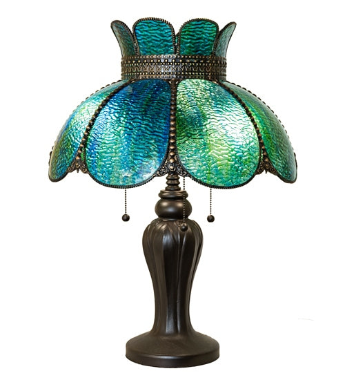 Meyda Tiffany 294531 Three Light Table Lamp, Hi-Lited Craftsman Brown Mahogany Bronze