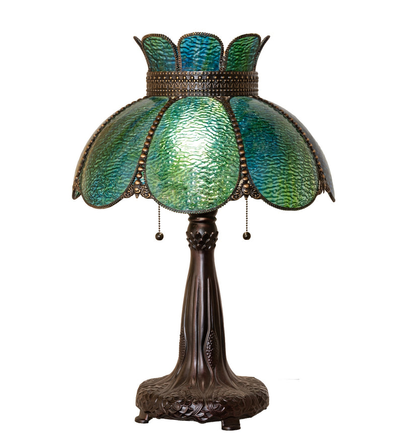 Meyda Tiffany 294547 Two Light Table Lamp, Hi-Lited Craftsman Brown Mahogany Bronze