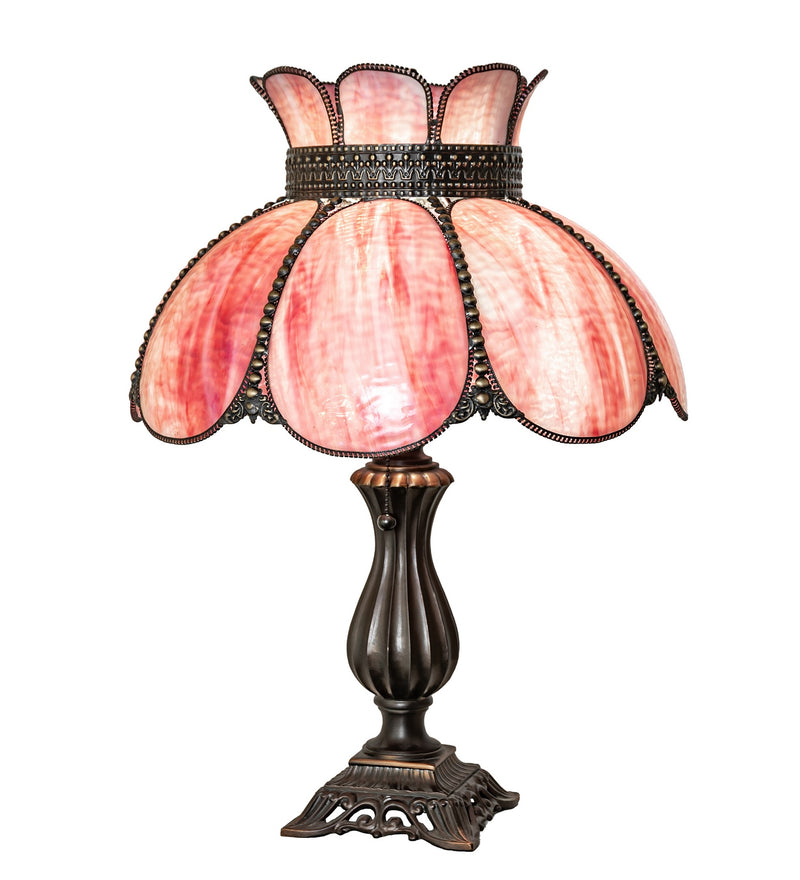 Meyda Tiffany 294571 One Light Table Lamp, Hi-Lited Craftsman Brown Antique Brass