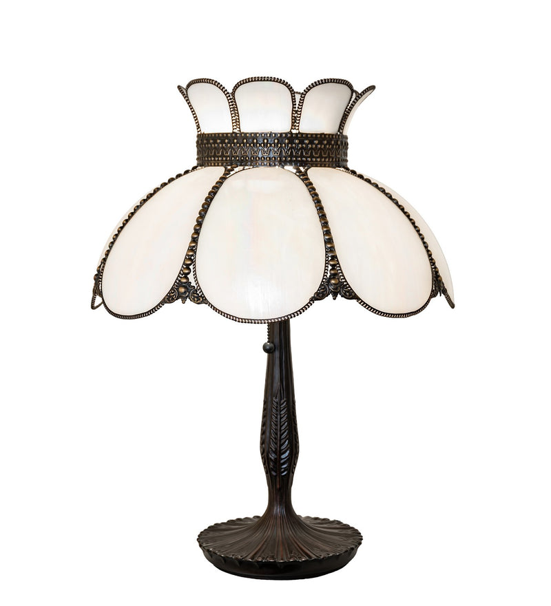Meyda Tiffany 294910 One Light Table Lamp, Craftsman Brown Highlighted Mahogany Bronze