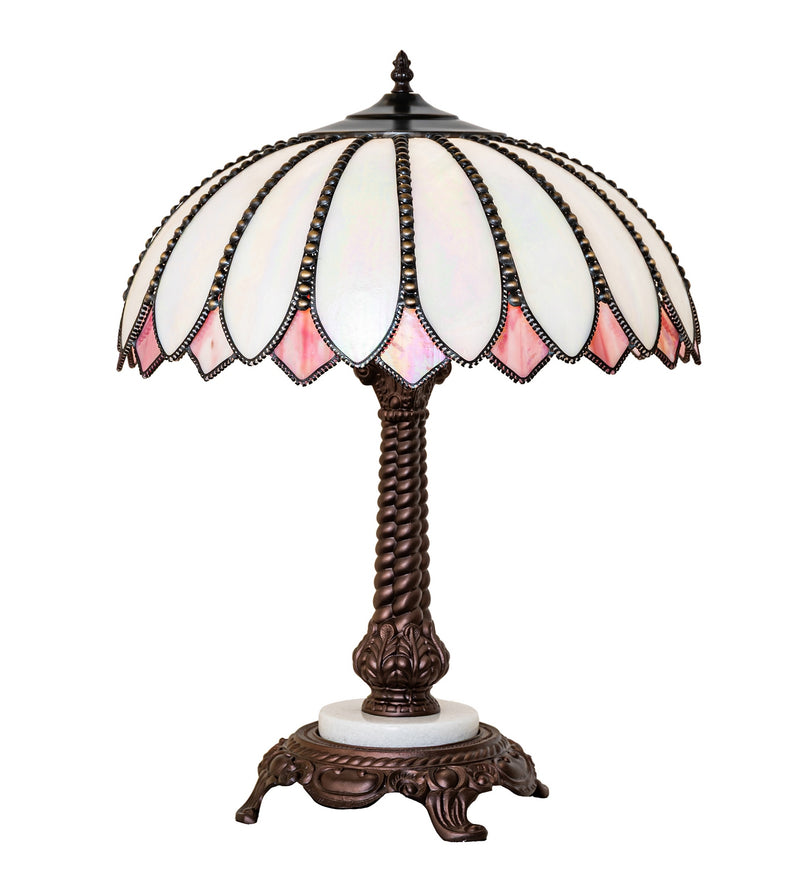 Meyda Tiffany 294946 One Light Table Lamp, Craftsman Brown, Highlighted Mahogany Bronze