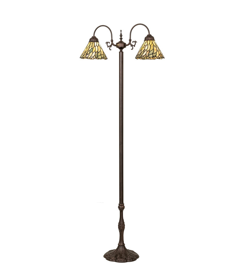 Meyda Tiffany 295166 Two Light Floor Lamp, Mahogany Bronze